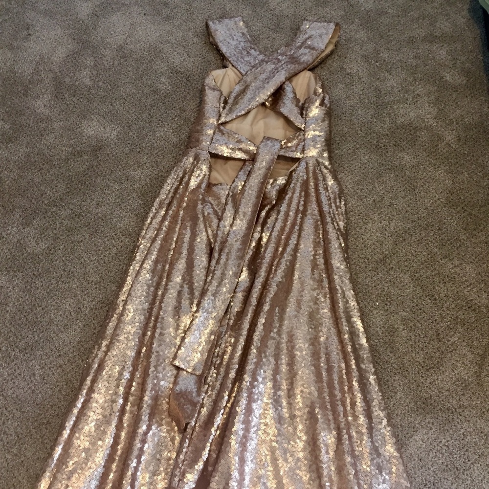 Gold evening gown